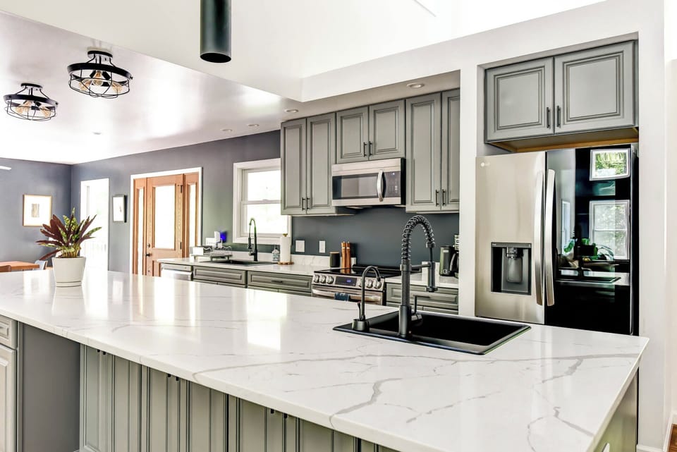 Fully equipped kitchen with a wine fridge
