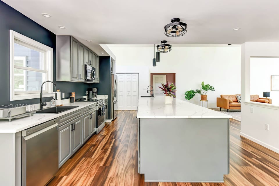 Fully equipped kitchen with a stunning 15 foot island