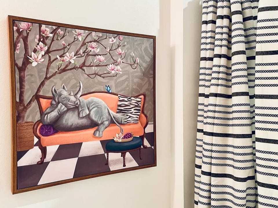 Bathroom attached to the blue bedroom