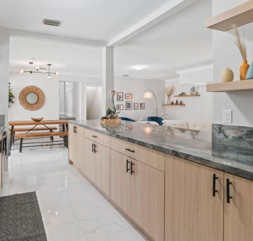 Experience the Trending Elegance of Our Spacious Kitchen and Dining Area 