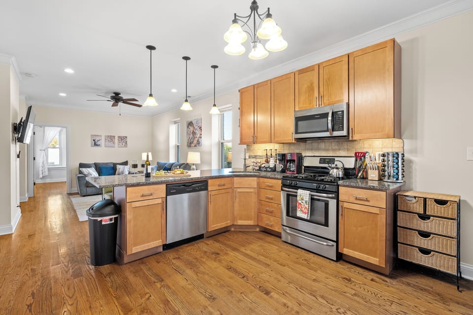 Fully stocked kitchen