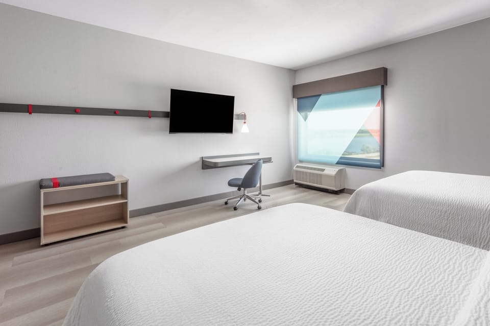 Standard Room, 2 Queen Beds, Accessible (Mobility, Accessible Tub) | Desk, laptop workspace, blackout drapes, iron/ironing board