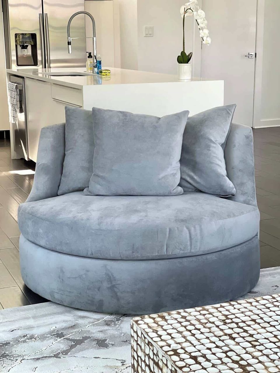 Cozy oversized chair—your new favorite reading nook