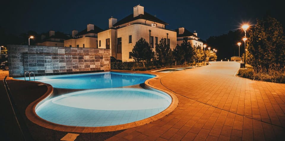 Outdoor swimming pool in Baltica Heaven