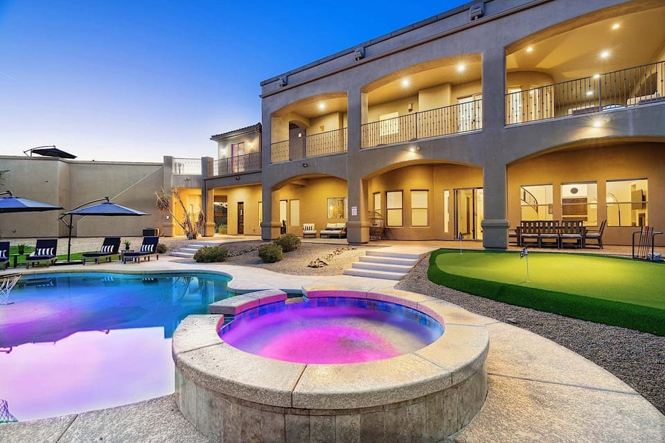 Heated Pool & Spa - Upper and lower patios