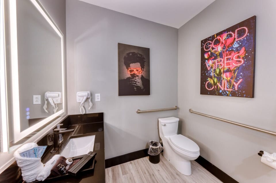 Vanity with LED Mirror & Custom Bella Toiletries