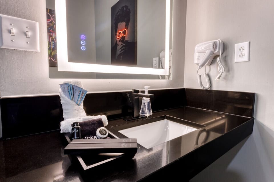 Vanity with LED Mirror & Custom Bella Toiletries