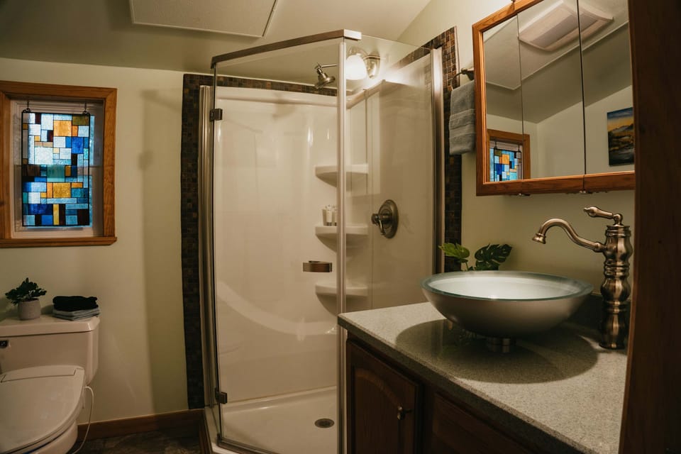 Upstairs 3/4 bath.