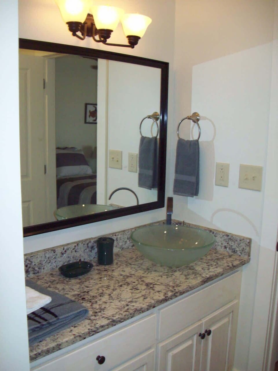          Upstairs Full Bath with Granite 
          Counter Top and Vessel Sink