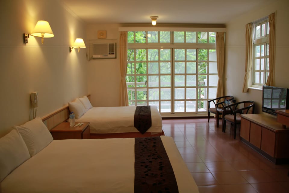 Quadruple Room, 2 Double Beds, Mountain View, Poolside | Down comforters, in-room safe, blackout drapes, free WiFi