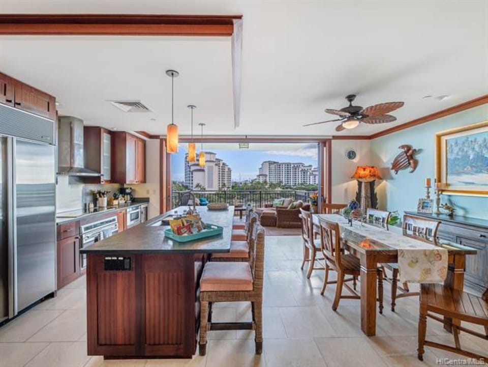 Kitchen/Living room affords you the amazing views of the ocean and mountains.