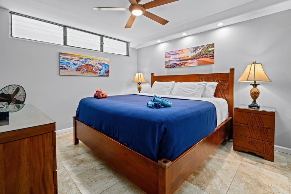 Comfortable bedroom space.