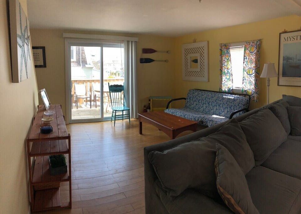living room, futon, slider to deck