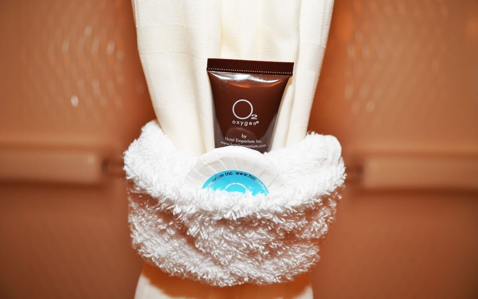 Free toiletries, towels