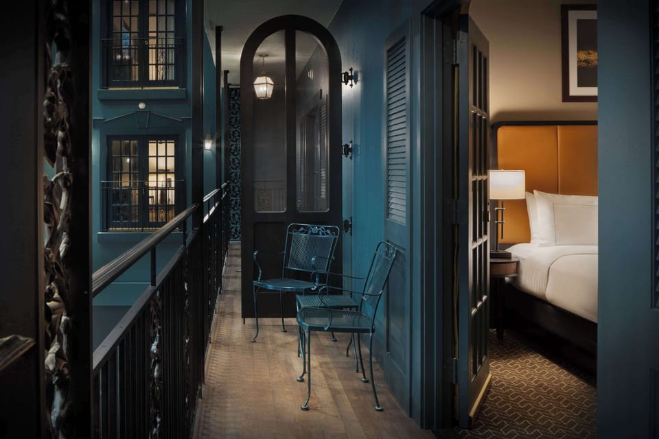 Two Room Suite, 1 King Bed with Sofa Bed, Balcony Interior View | Premium bedding, in-room safe, blackout drapes, iron/ironing board
