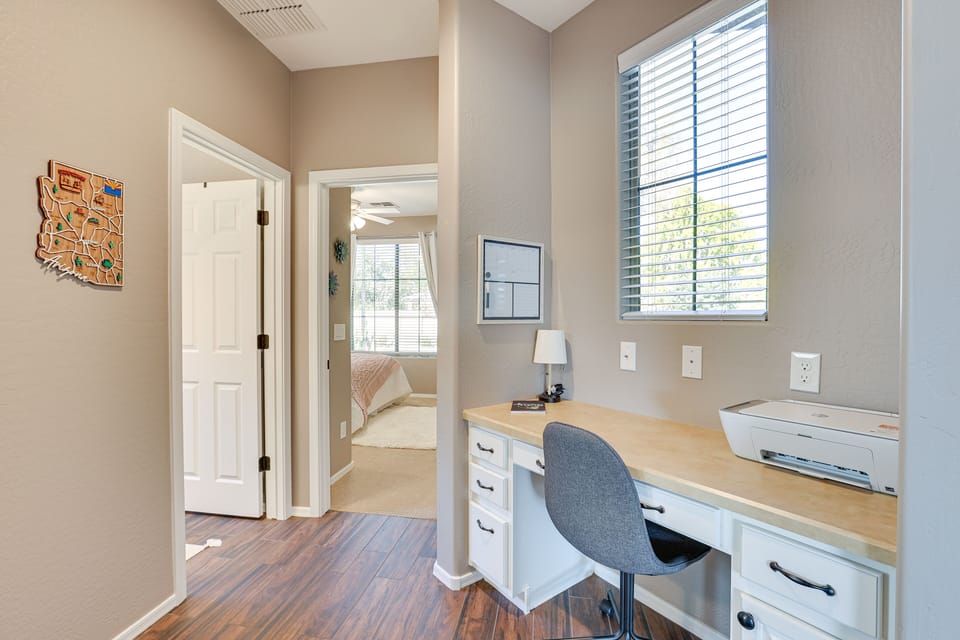 Laptop-Friendly Workspace w/ Printer