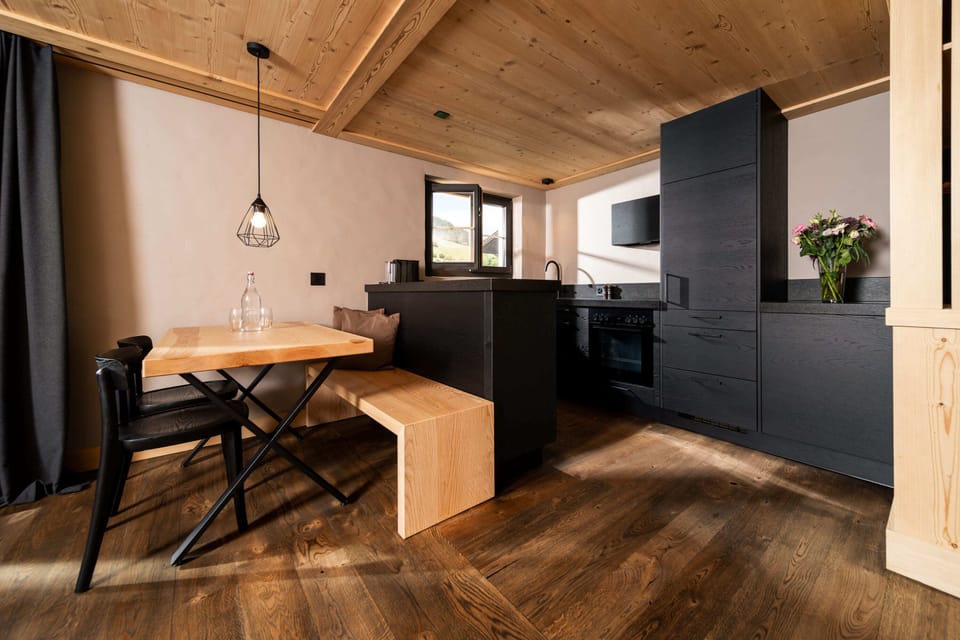 3 Zimmer Wohnung Chalet Micheline | Private kitchen | Espresso maker, coffee/tea maker, electric kettle, highchair