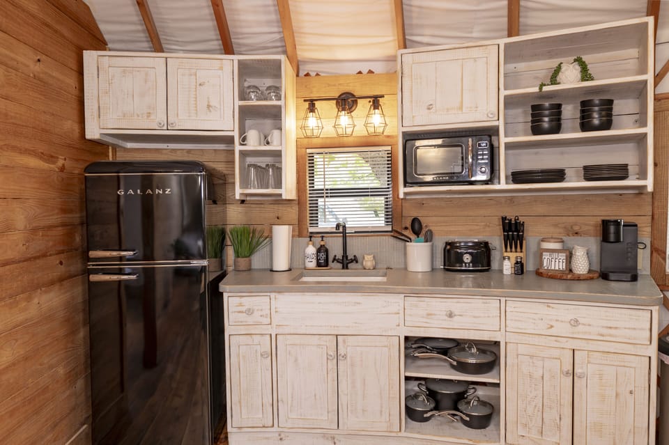 The Retro appliances give the Kitchen a unique but functional setting!