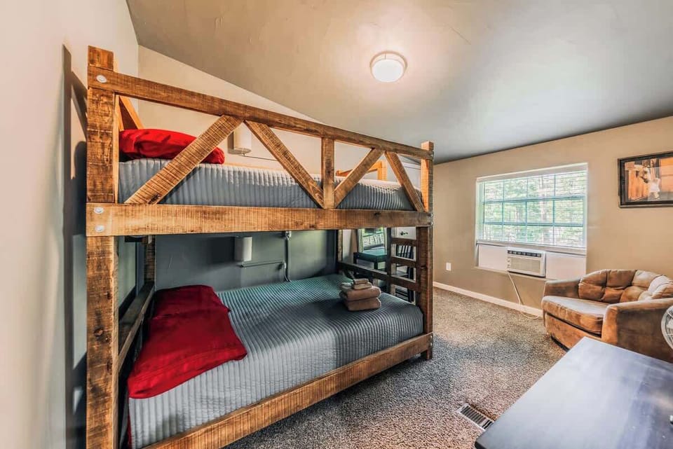 Full-over-full bunk beds — a fun & comfy space for kids, teens, or extra guests.