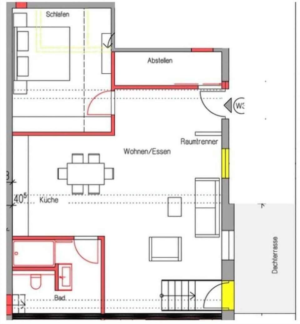 Grundriss von Loft 2 (83 m²).