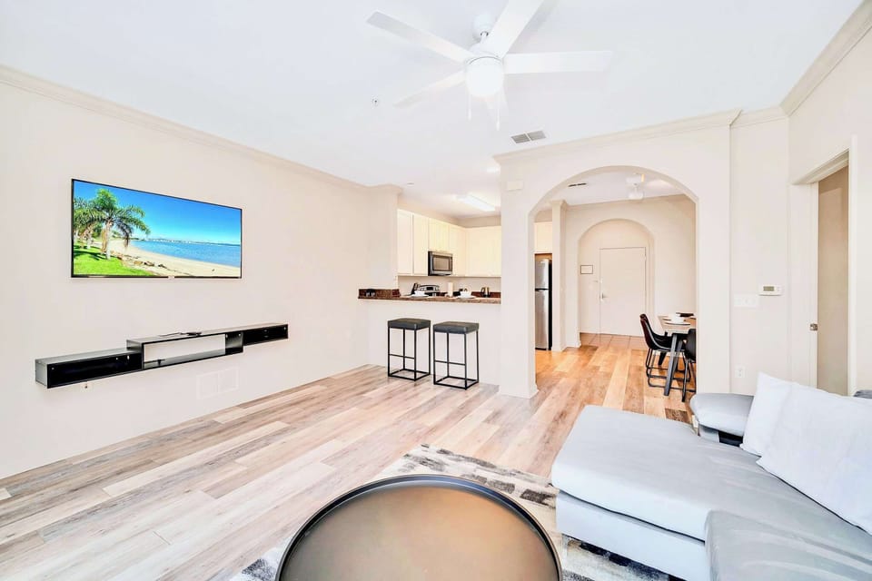 Living area with smart TV
