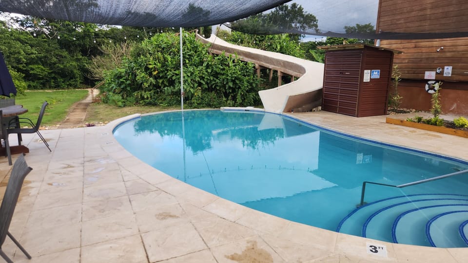 Pool with 65 ft Water Slide