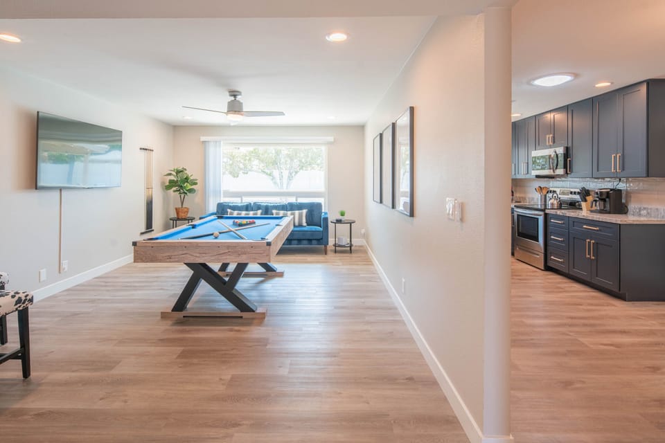 The front door opens to the game room and kitchen 