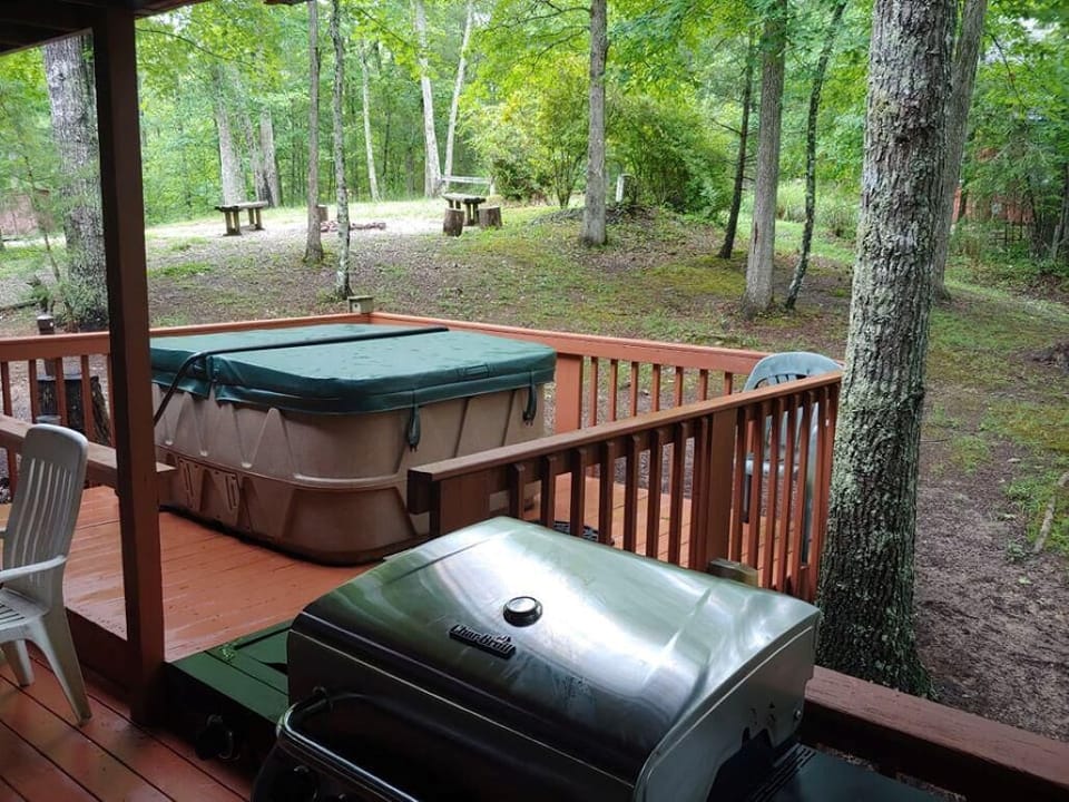 Hot Tub, Grills, and Bonfire Pit in Backyard