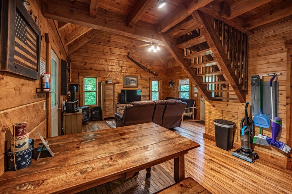 Kitchen table into living area