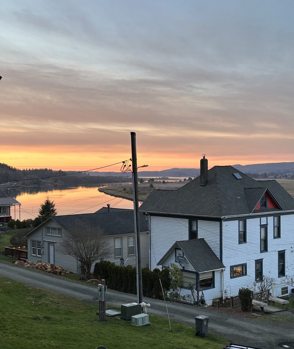 View from the deck at sunset
