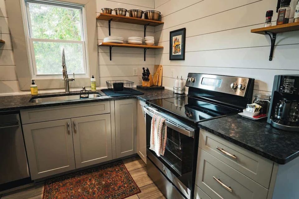 Kitchen with spacious counters and modern appliances