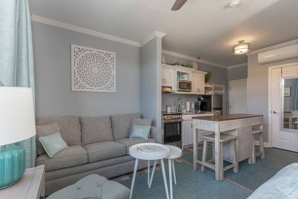 Living Area w/ Fully Stocked Kitchen  