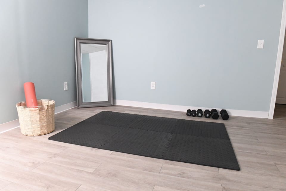 Workout room with dumbbells and spin bike (not pictured) 