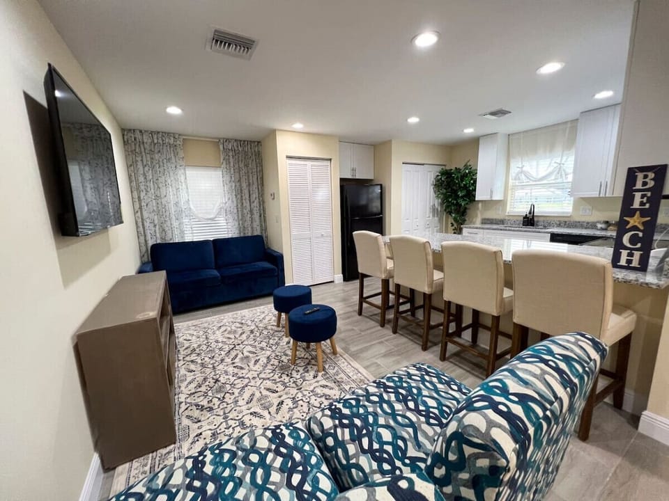 living room and kitchen view