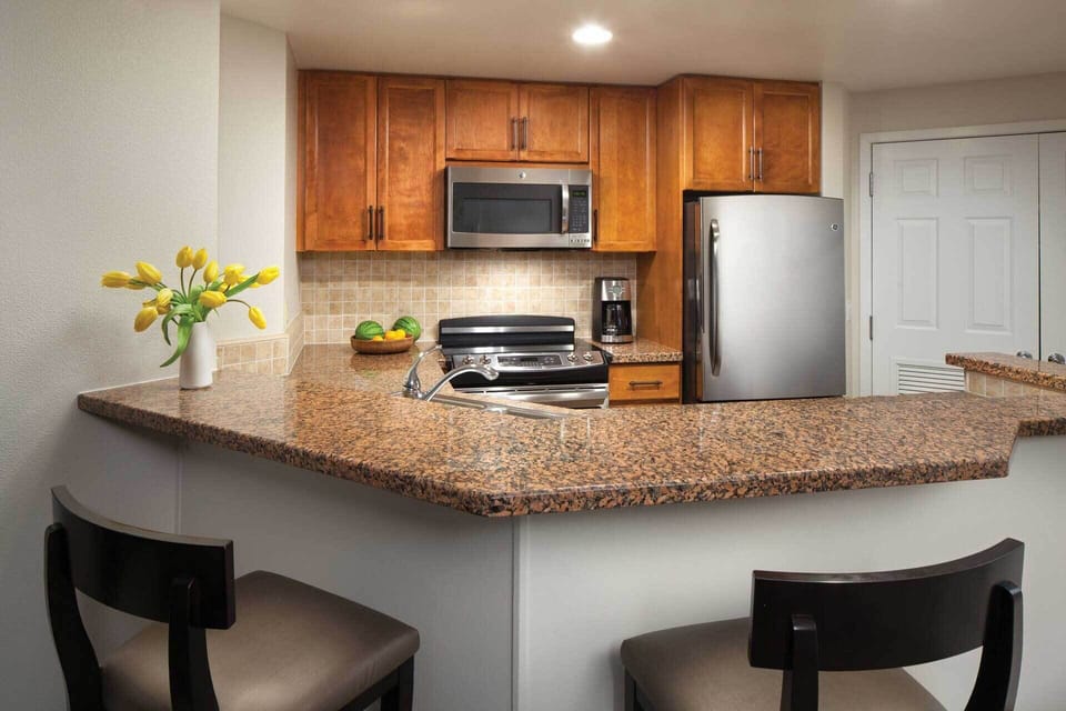 Full kitchen with all the amenities for some home cooking.