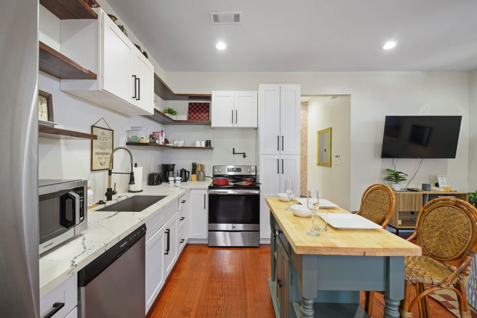 Kitchen- coffee, coffee maker, creamer, sugar, filters, hand soap, dish soap, PT