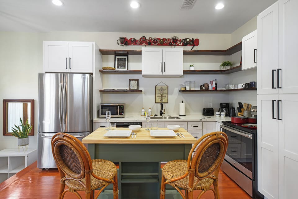 Kitchen- coffee, coffee maker, creamer, sugar, filters, hand soap, dish soap, PT