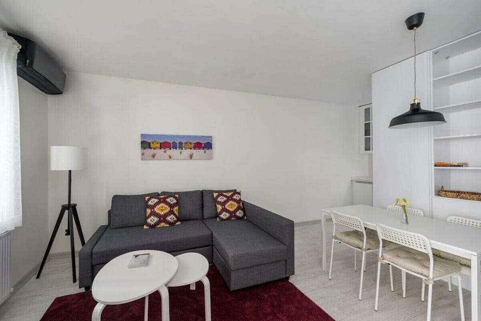Living room with dining table