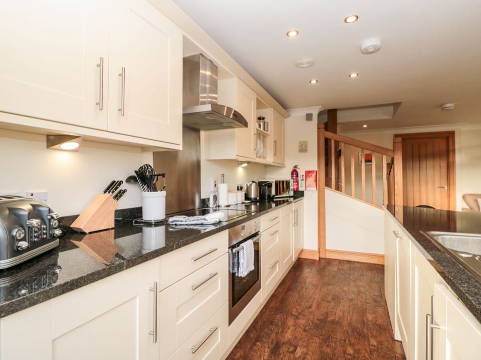 Fridge, dishwasher, electric kettle, toaster