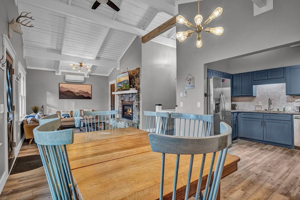 Main Level Living Area with Kitchen and Dining Table