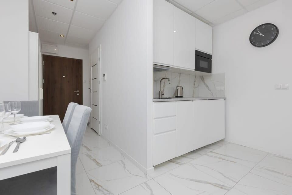 Kitchenette with dining table. 