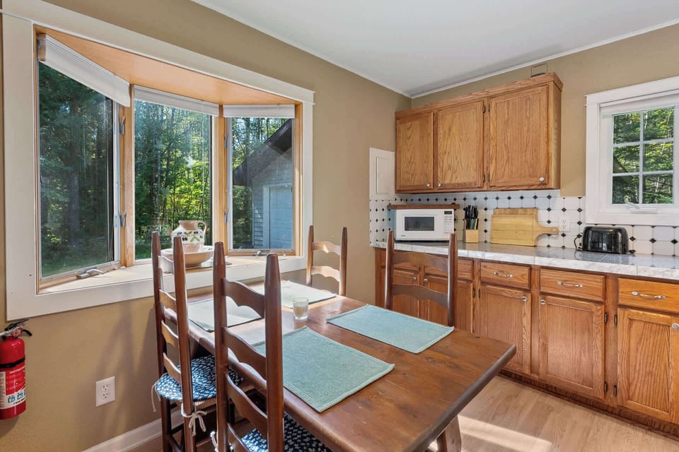 Dining table provides seating for 4 people