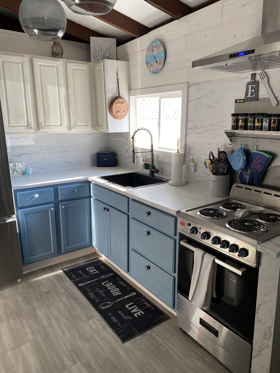 Open kitchen let's you be with family & friends while cooking.