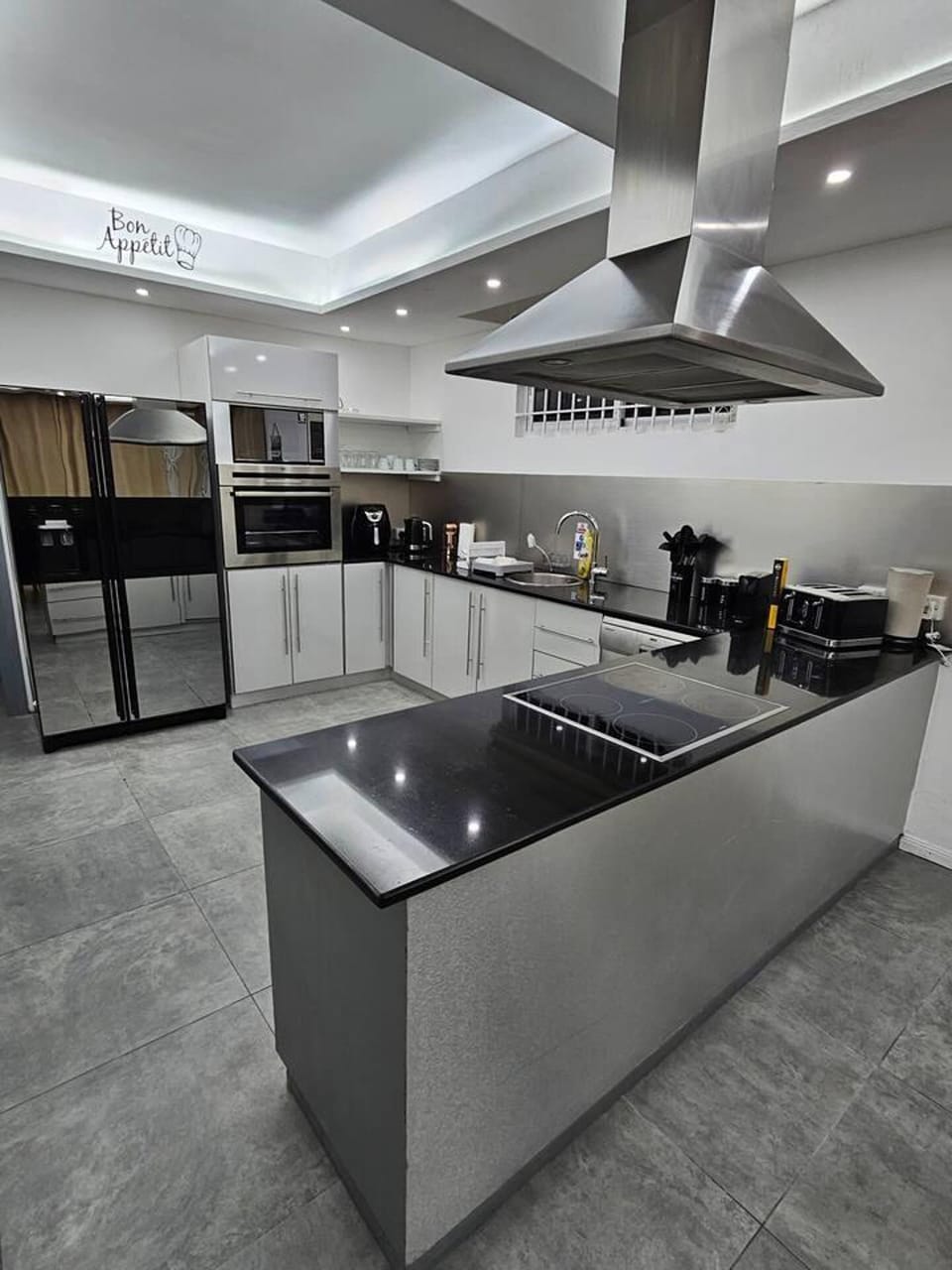 Villa | Private kitchen | Fridge, microwave, oven, stovetop