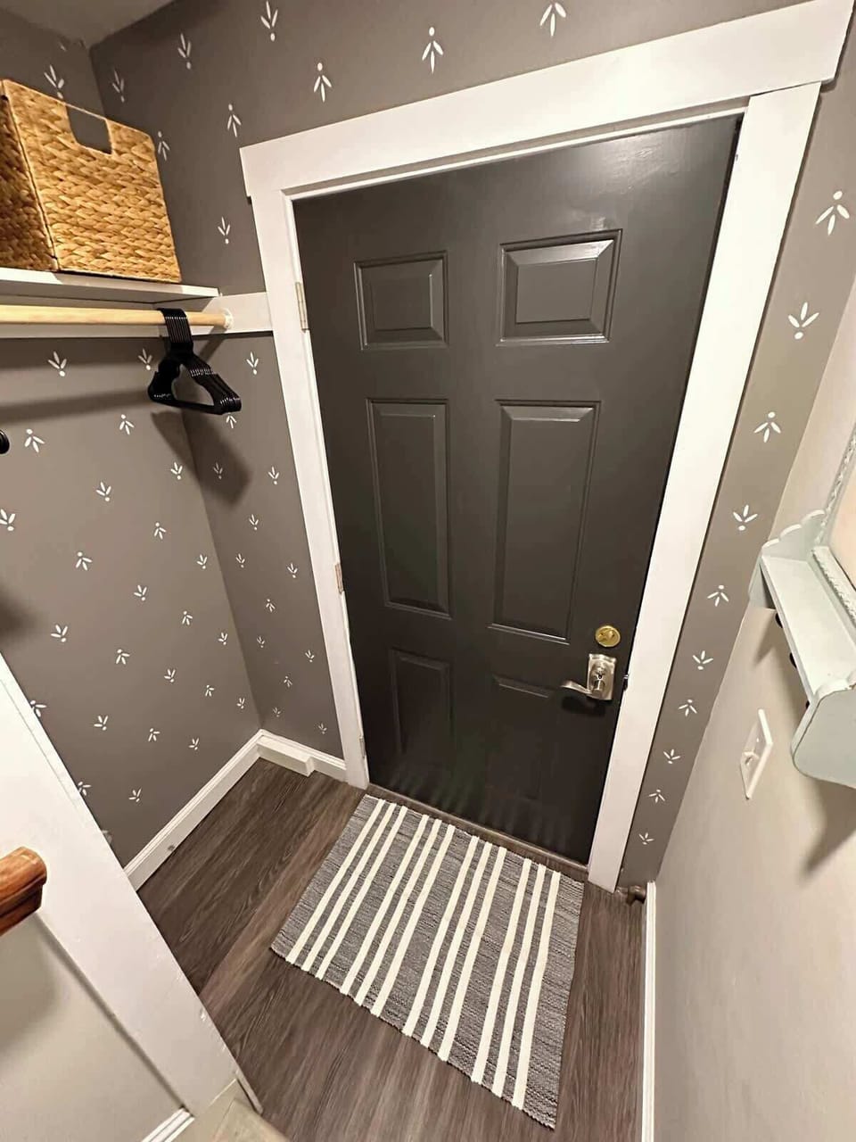 Coat hanger area behind the door