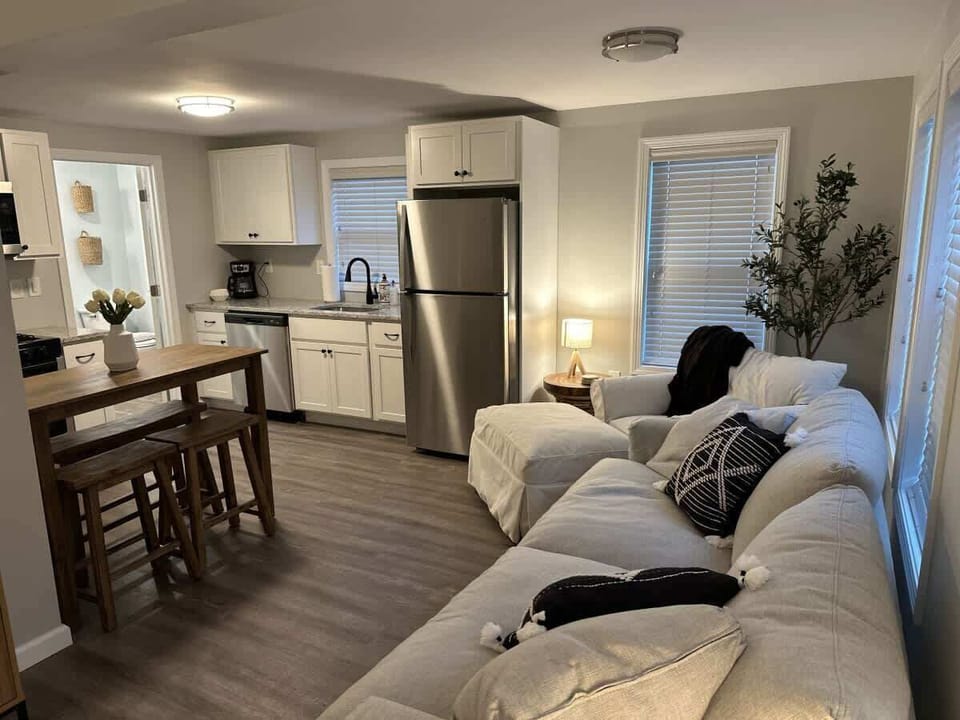 Living Room, Dining, and Kitchen Area