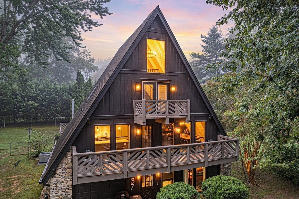 "Escape to rustic charm in our cozy A-frame retreat. Nature's beauty, modern comfort.