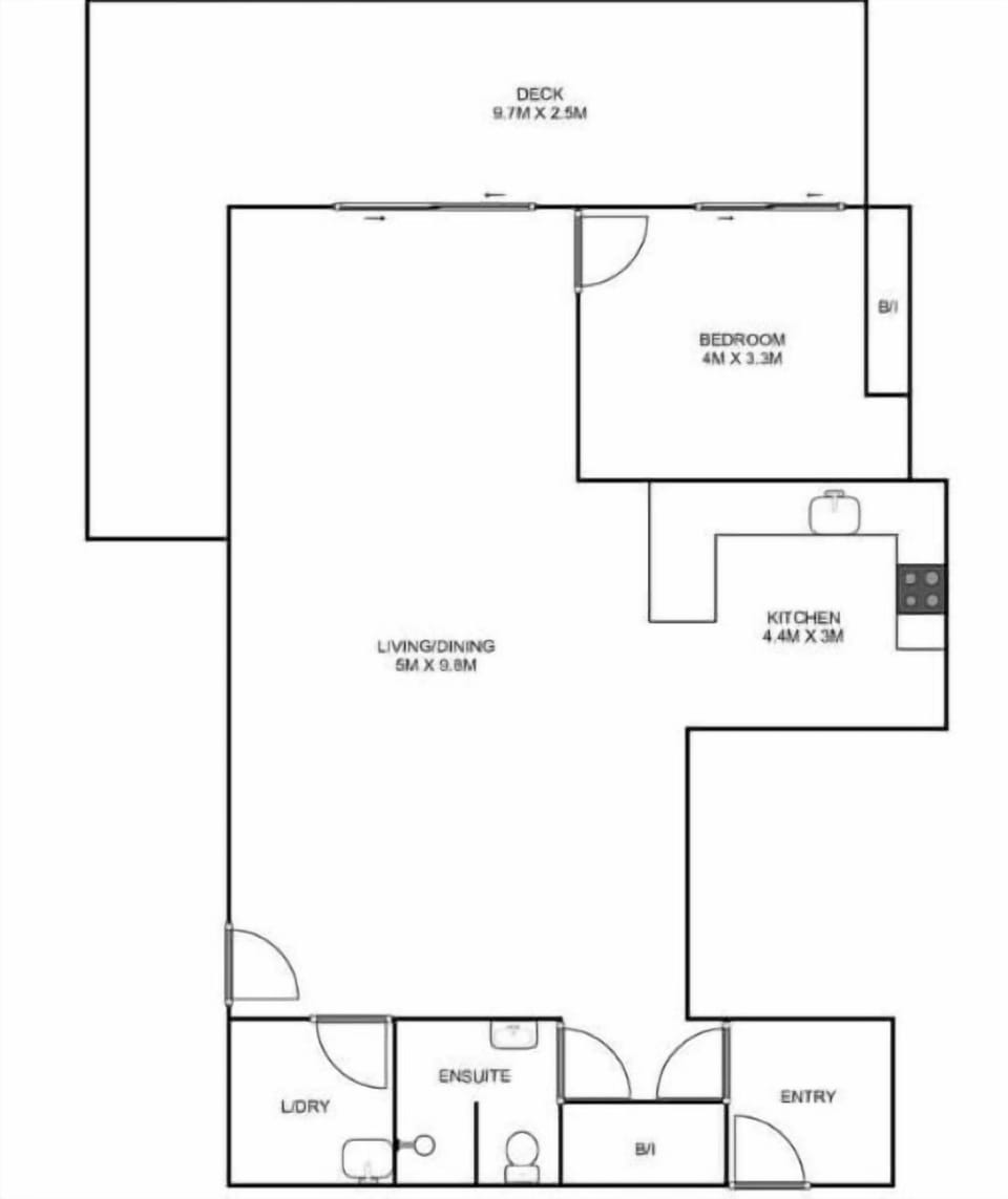 Bimbajong Studio - Yamba coastal accommodation - Floor Plan