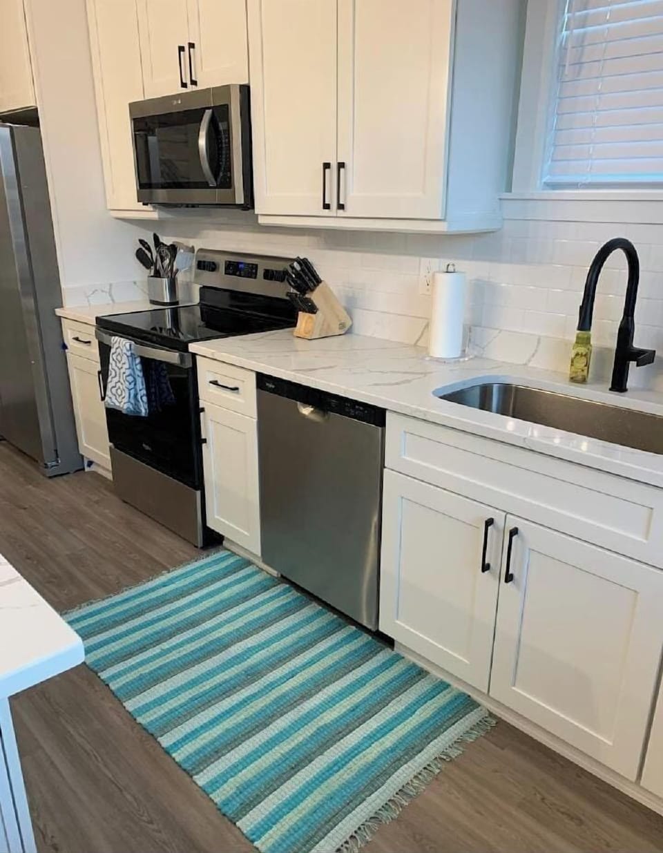 Stainless-steel appliances.