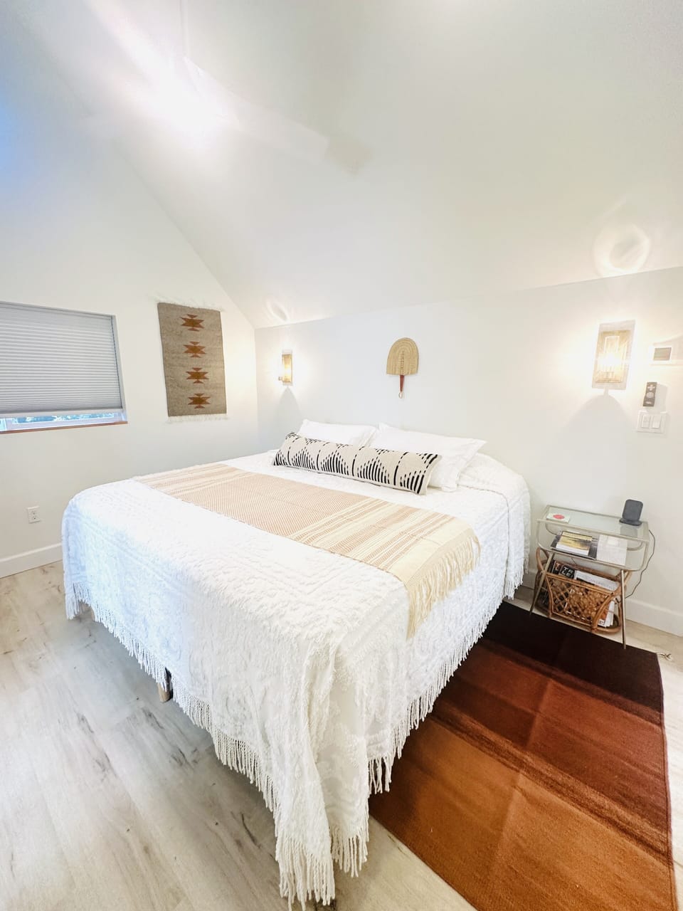 King bed with 
plush mattress.